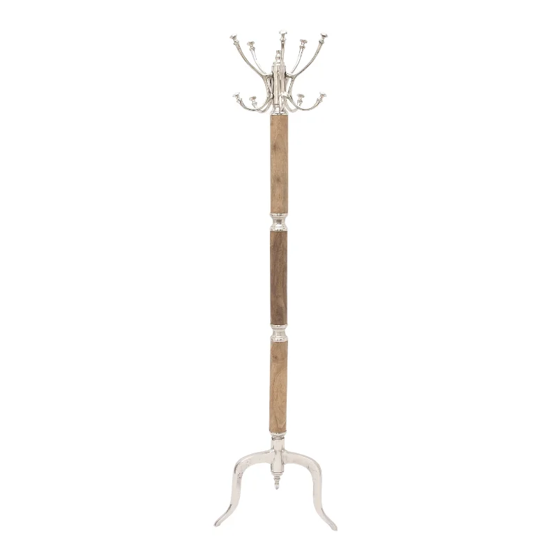 

DecMode 19" x 72" Silver Aluminum Coat Rack, 1-Piece