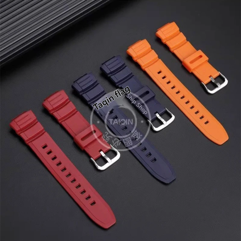 Фото Высококачественный силиконовый ремешок для часов Casio MCW-100H W-S220 AE2000 2100 MCW-110H, полимерный ремешок для часов, водонепроницаемый браслет 16 мм №4