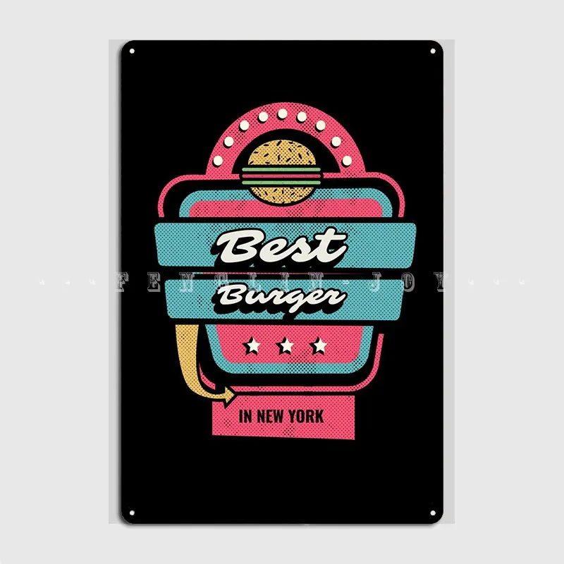 

Best Burger In New York Metal Plaque Poster Painting Décor Pub Printing Living Room Tin Sign Poster