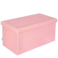 Folding Storage Ottoman Faux Leather Footrest Stool Long Change Shoes Bench Bench Toy Box Chest Stepstool Seat Table Footstool