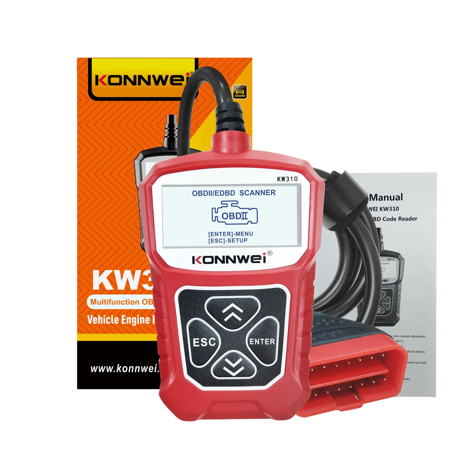 

Сканер OBD2 для KONN WEI KW310, профессиональный считыватель кодов автомобиля, анализатор двигателя, Автомобильный сканер, диагностический инструм...