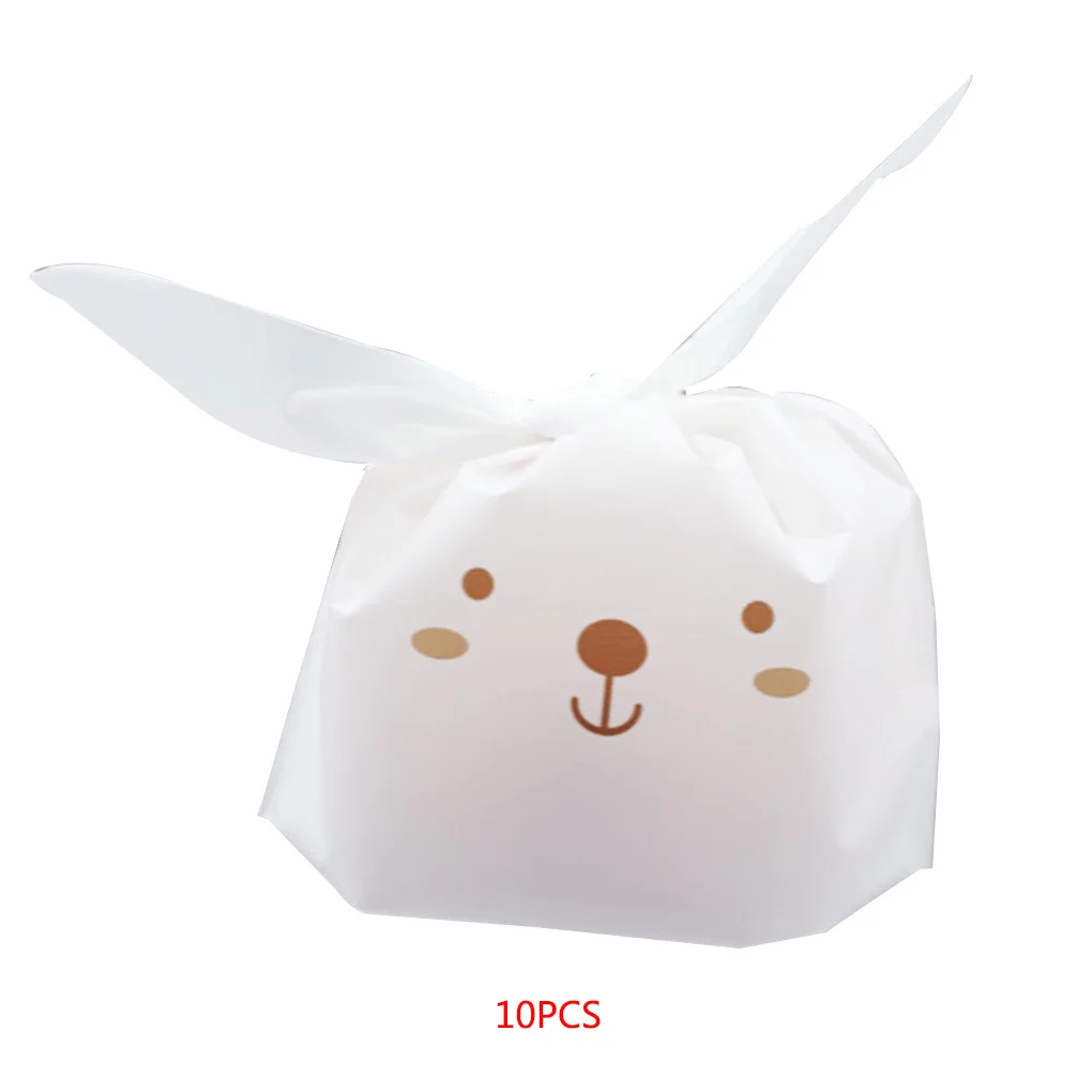 

10pc Candy Cookie Biscuit Bags Food Packages Cute Animal Ears Gift Wrap Bags Easter Party Decoration