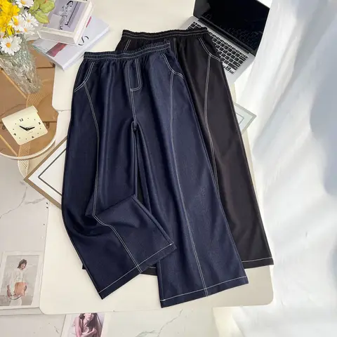 Женские прямые джинсы из лиоцелла больших размеров