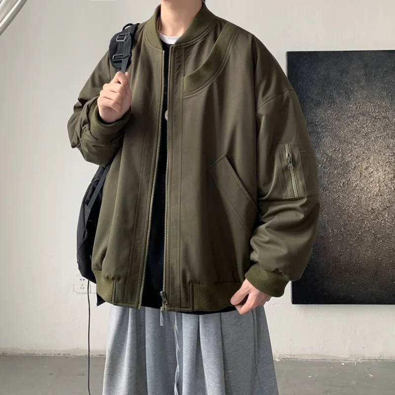 Winter Jacket Men Warm Fashion Thickened Baseball Jacket Men Streetwear Korean Loose Thick Short Coat Mens Bomber Jackets M-2XL
