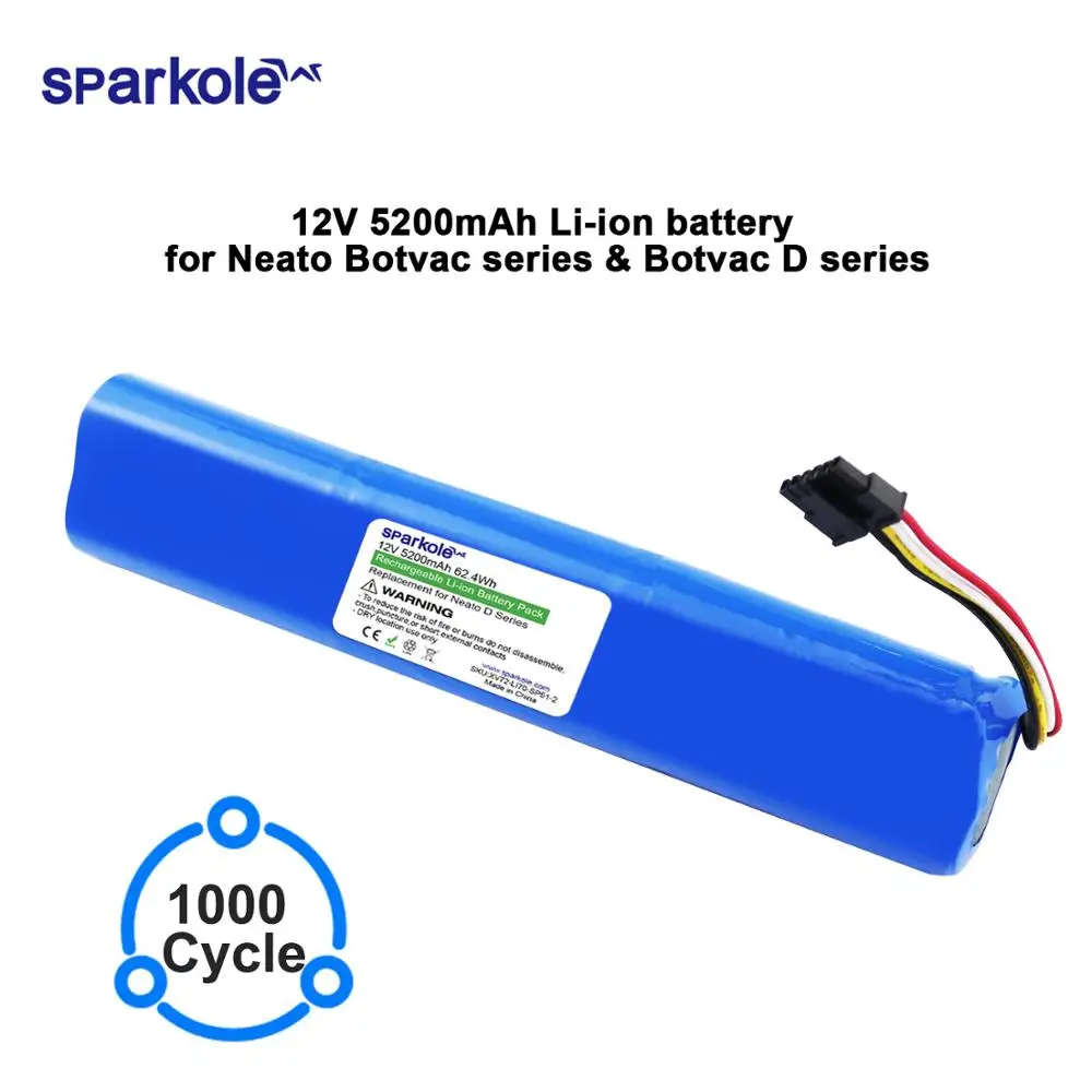 Литий-ионный аккумулятор Sparkole для пылесоса Neato BotVac D Series 70e 75 80 85 D75 D85 12 В 5200 мАч