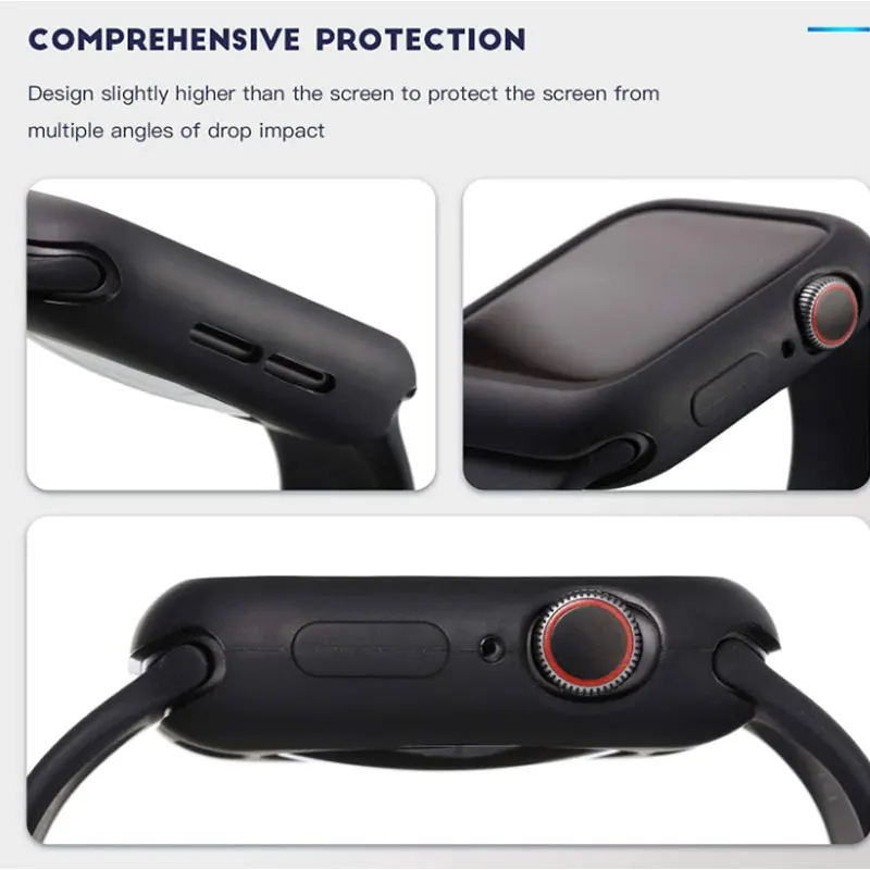Мягкий силиконовый чехол для Apple Watch 45 мм 44 42 41 40 38 Защитный чехол-бампер iWatch series 9 8 7