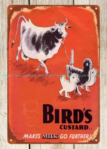 Украшение интерьера стены Птицы Custard 1940: корова металлическая жестяная вывеска
