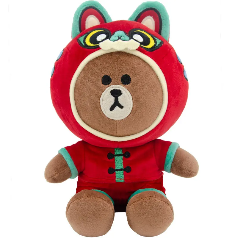 Official Authentic Line Friends Series Cute Brown Bear Cony Rabbit Tiger Dress Up Soft Plush Toy Doll New Year Gift for Children |