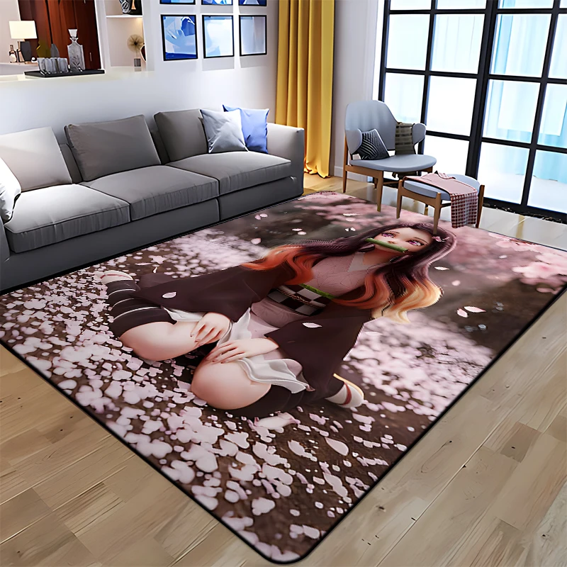 Demon Slayer Art Print floor mat living room game room carpet camping picnic mat doormat floor mats decor area rug anime room