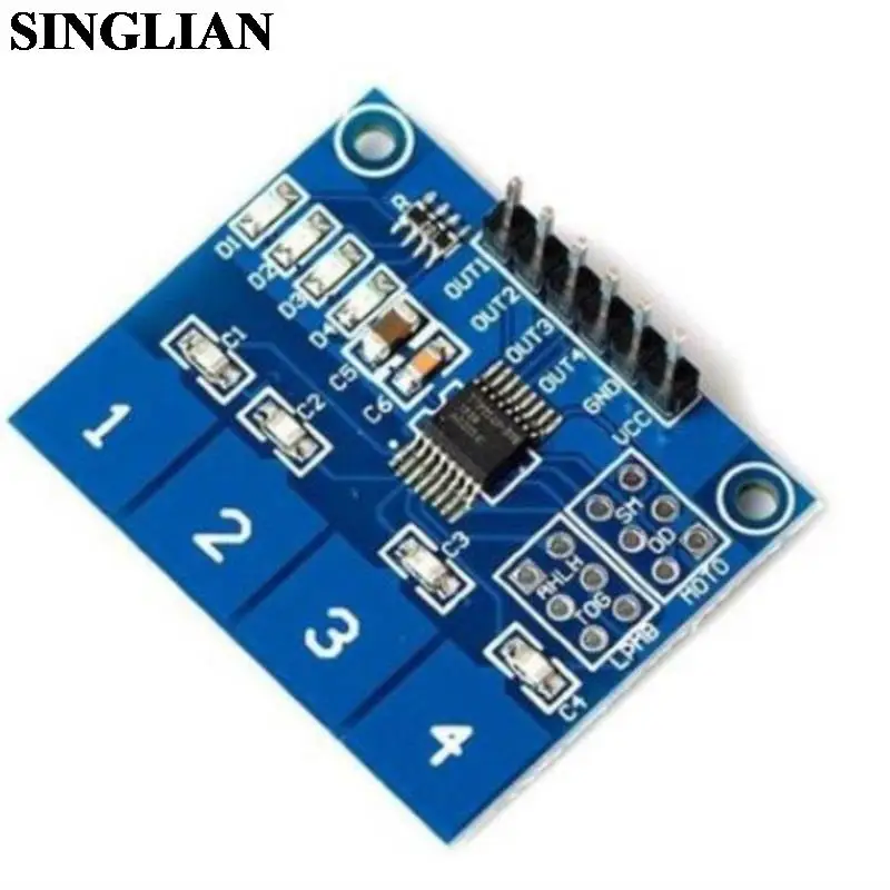

10pcs TTP224 Capacitive Touch Switch Module 4-Channel Digital Touch Sensor Module