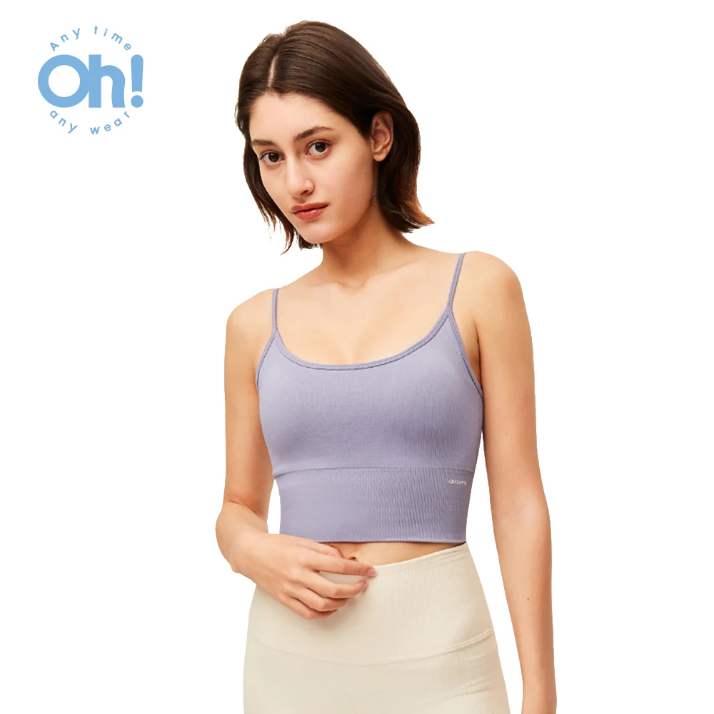 

OHYOGA New Women Seamless Crop Top Anti-UV UPF50+ Sexy Underwear Bralette Tank Summer Sports Camisole Tops Running Vest