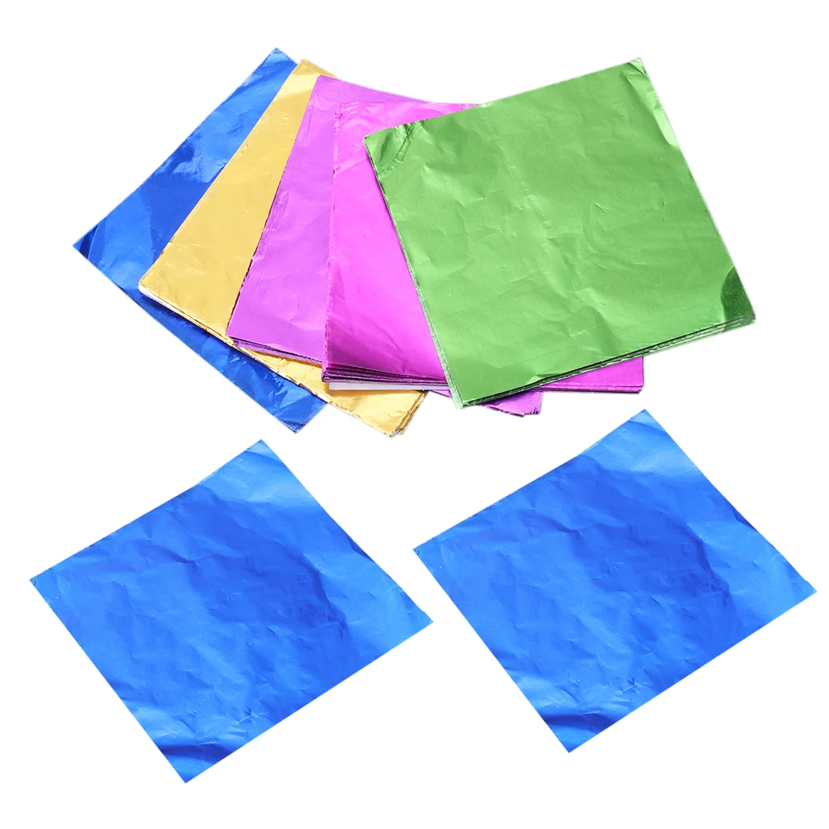 

5 Packs Crafting Foil Sheets Gold Trim Imitation Leaf Decor Wrapping Paper Party Favor Wrappers Decorative Candy Colorful