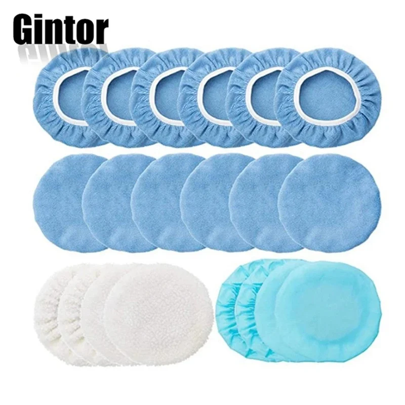 

Car Polisher Pad 20Pcs 5/6 Inch Polishing Plush Cloth Pads Cover Microfiber Waxing Applicator Bonnet Buffer