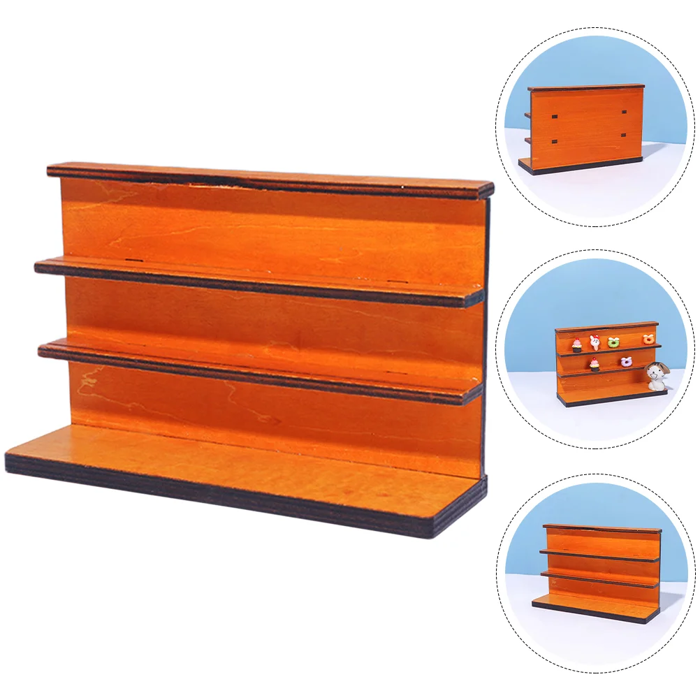 

Bookshelf Miniature Furniture Bookcase Minitoy Accessories Cabinet House Kids Play Pretend Kid Shelf Model Decoration Display