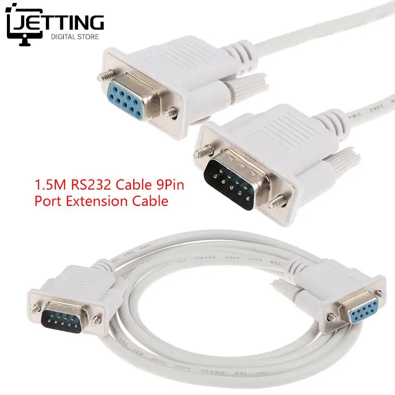 

1.5m RS232 Cable To RS-232 DB9M To DB9F Male To Female DB9 9Pin Connector Serial Null Modem HDPE Insulation Extension Cable