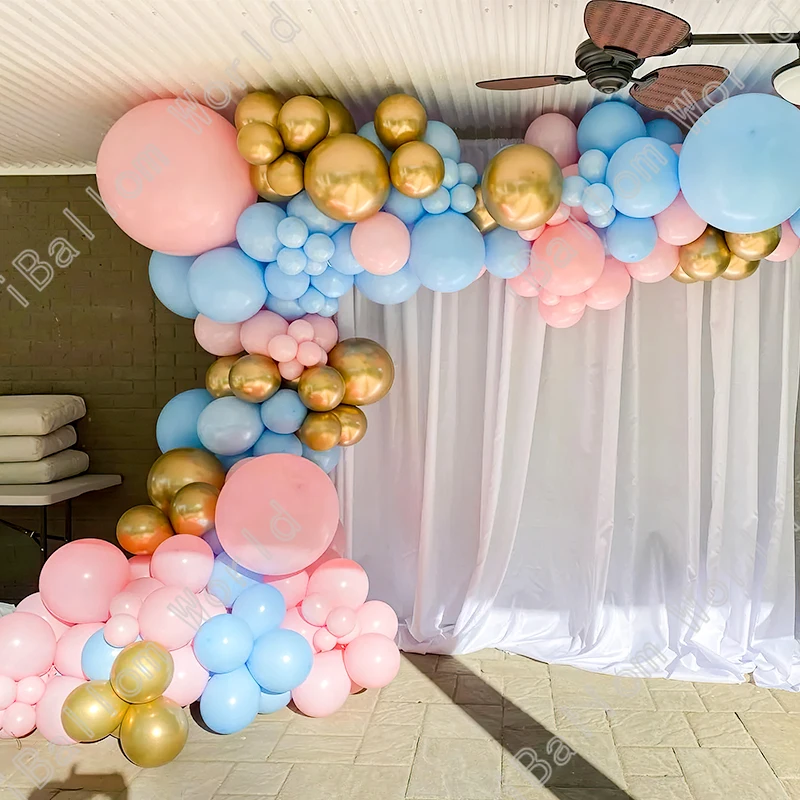 

Maca Blue Pink Gold Latex Arch Balloon Garland Wedding Anniversary Happy Birthday Baby Shower Decoration Party Event Celebration