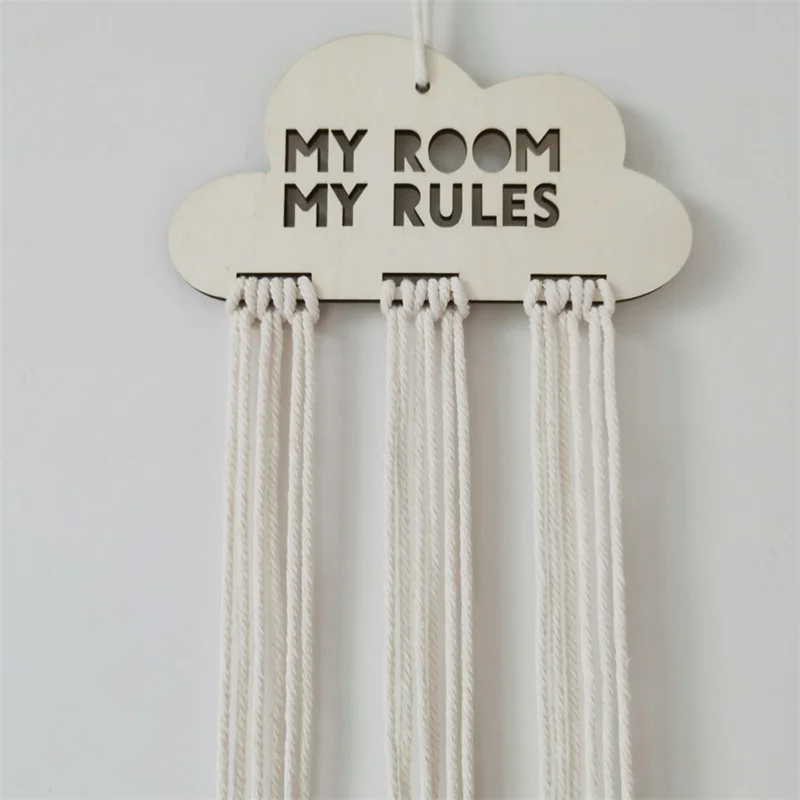 Деревянная заколка для волос «My Room My Rules», детская заколка для волос, заколка для волос принцессы для девочек, коллекция фотографий, органайзер, Настенный декор