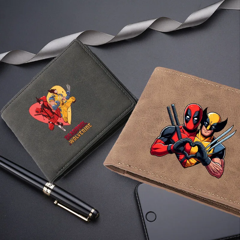Новинка мужской бумажник Deadpool &amp Wolverine короткий кошелек деловой Повседневный