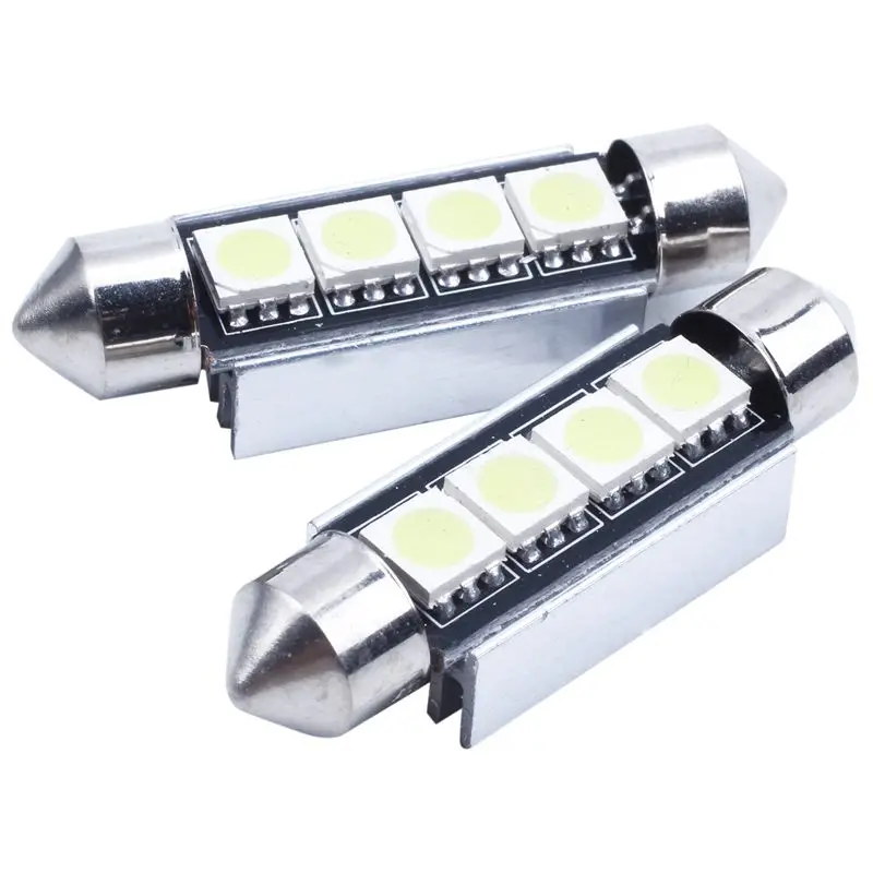 

10X 42MM Shuttle 5050 4 SMD LED Bulb Car Lamp Canbus ANTI ERROR FREE ODB Festoon White