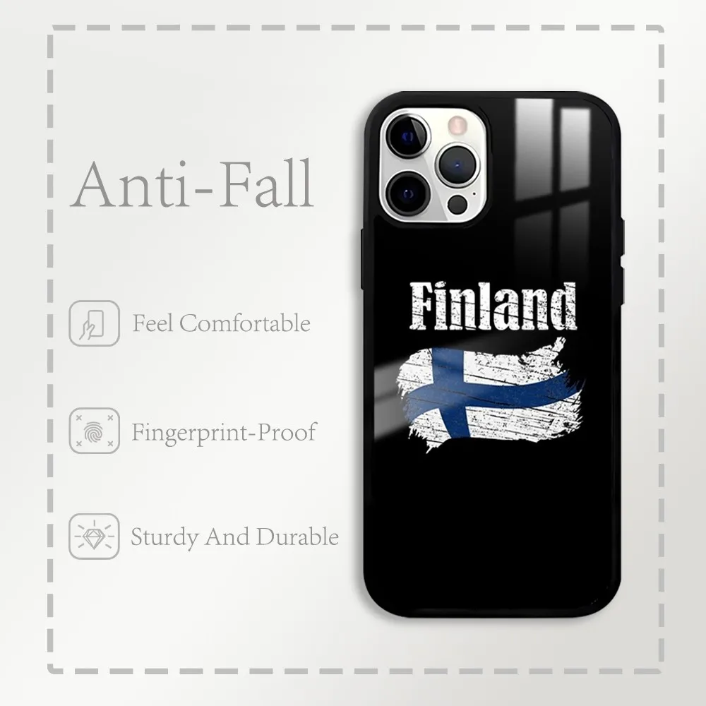 Flag Of Finland Pattern Phone Case For IPhone 16 15 14 13 12 11 Pro Xs Max Mini Plus Celulares Hard Funda Dropshipping