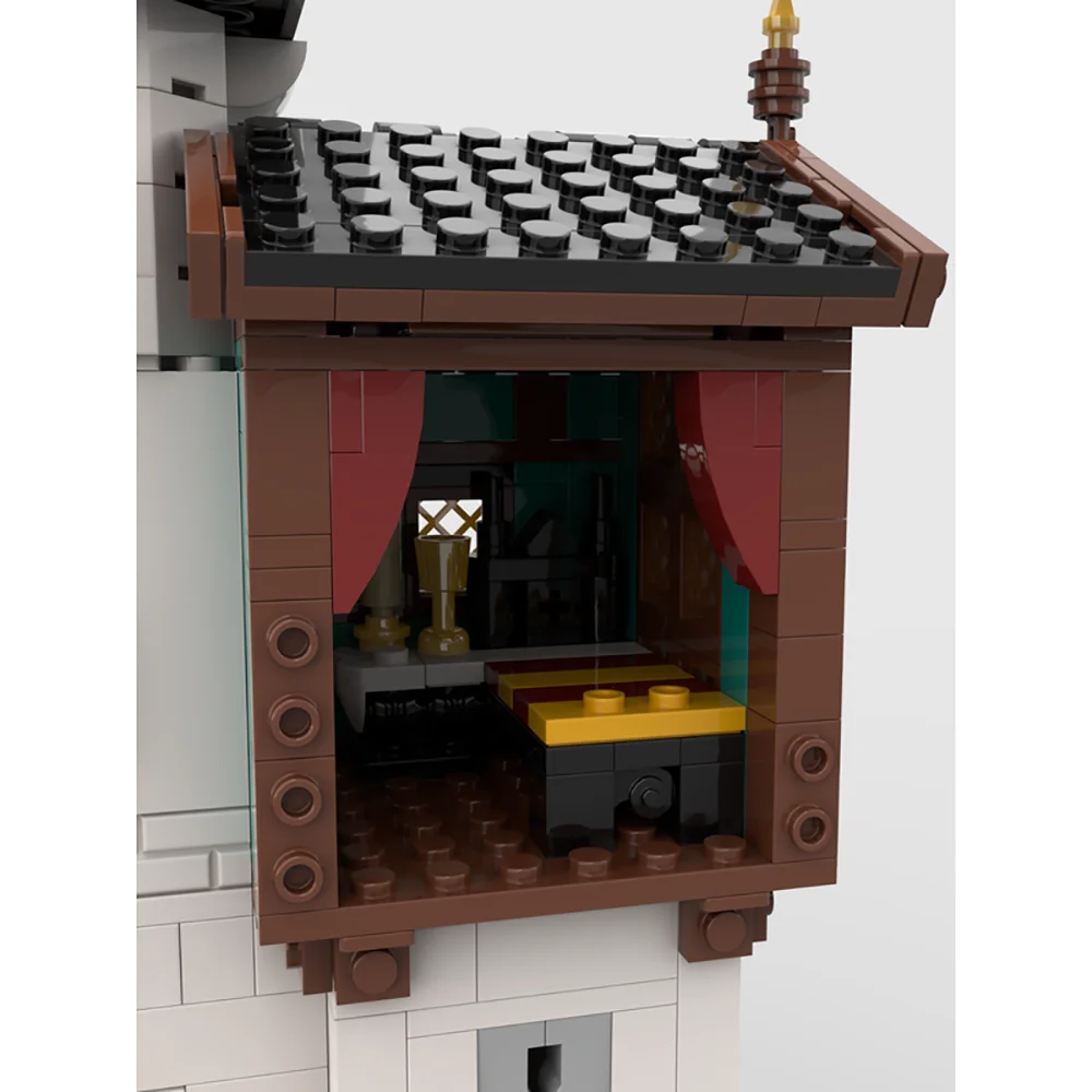 Строительные блоки MOC-The Lion knigh's High White Tower модель средневекового города игрушки