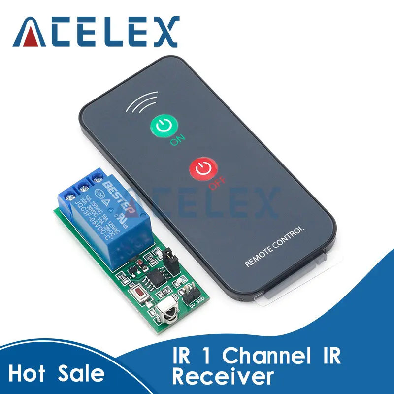 1-канальный инфракрасный релейный приемник, управляющий переключатель, плата модуля драйвера 5 В + активный пульт дистанционного управления
