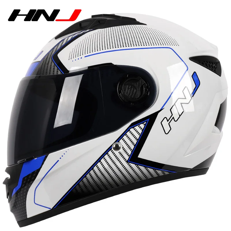HNJ Summer Electric Vehicle Motorcycle Helmet Grey Men's and Women's Four Seasons Motorcycle Rider Personality Cool Full Helmet