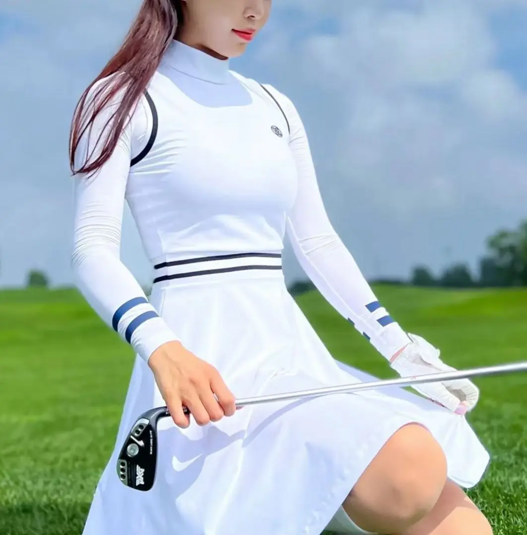 Spring/summer 2022 new golf clothing ladies sleeveless dress casual outdoor sports waist waist short sleeve sundress summer