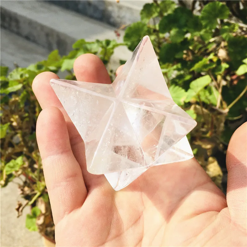 

170g natural clear crystal Merkabah Pendulum Crystal Stones Merkaba Stars Pendant Jewelry Necklace Healing Energy Minerals