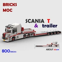 moc scania t oka semi trailer with trailer group compatible building blocks educational toys diy toys gifts