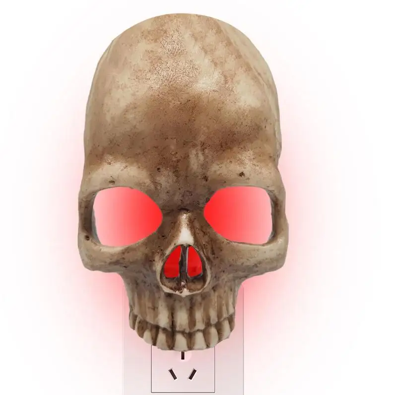 

Halloween Horror Skull Handcrafted LED Light Skeleton Head Gothic Candle Light Home Bar Halloween Party Props Ornaments