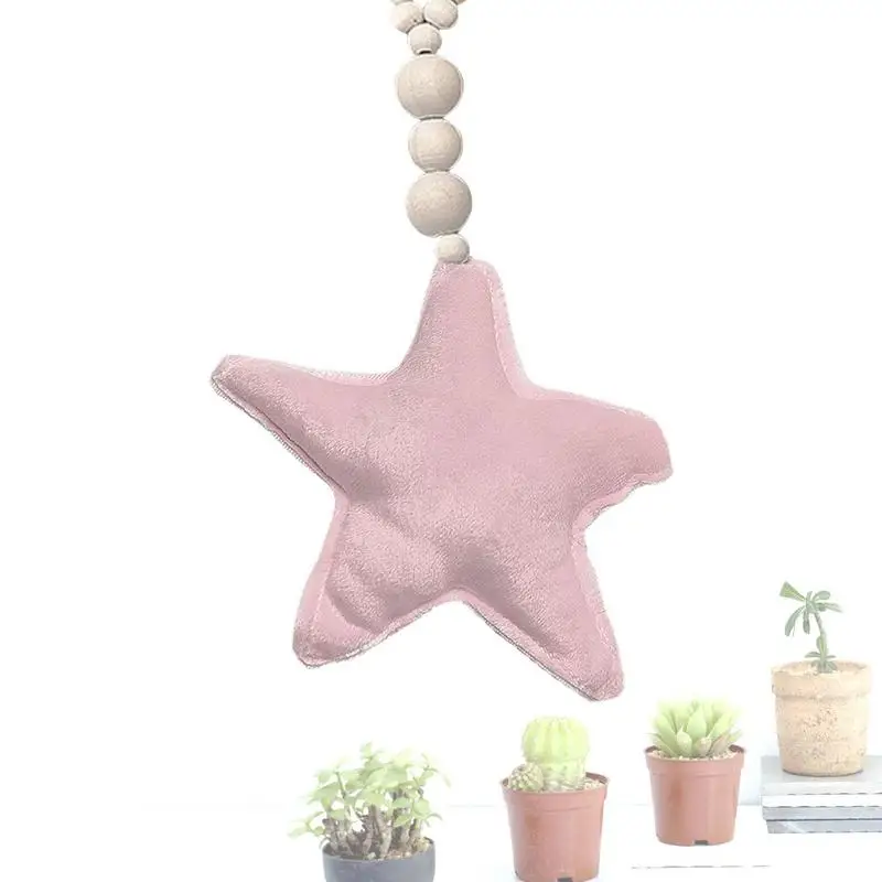 

Tassel Wooden Beads Ornament INS Nordic Star Wall Decor Photography Props Kids Room Decoration Nursery Tent Hanging Pendant