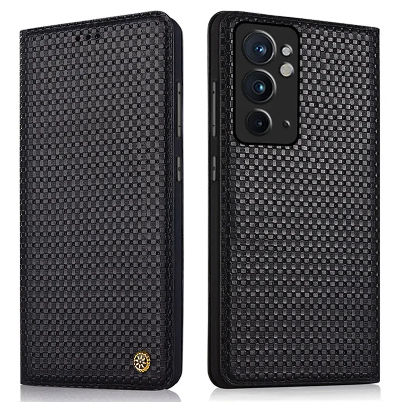 

Hot Sales Luxury Genuine Leather Magnet Clasp Phone Cover Case For Oneplus 1+ 9rt Kickstand Holster Case Protective Full Funda