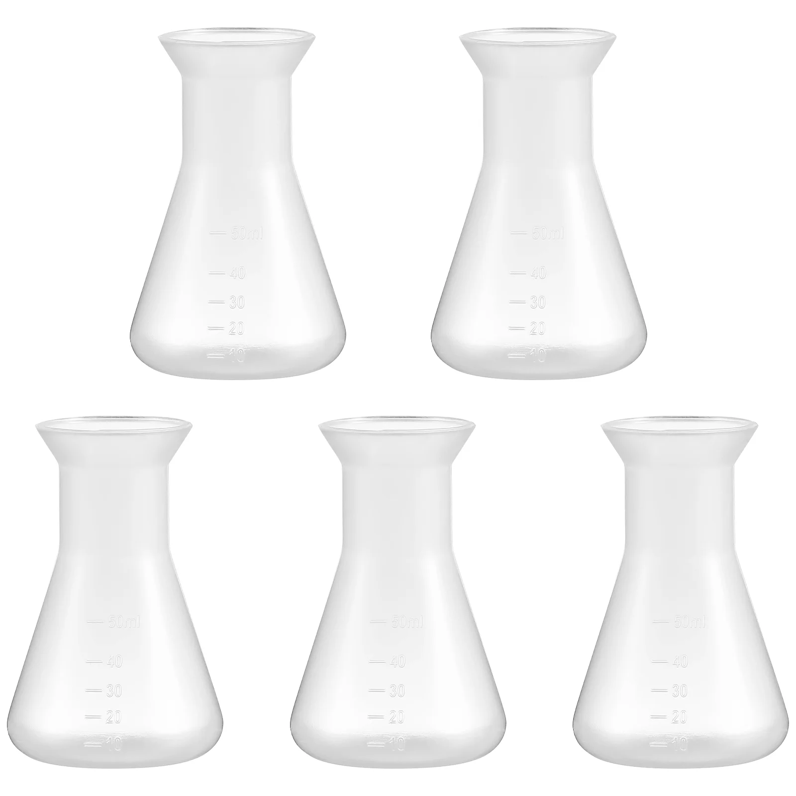 

5 Pcs Conical Flasks 50mL Scientific Erlenmeyer Measuring Bottles for Laboratory