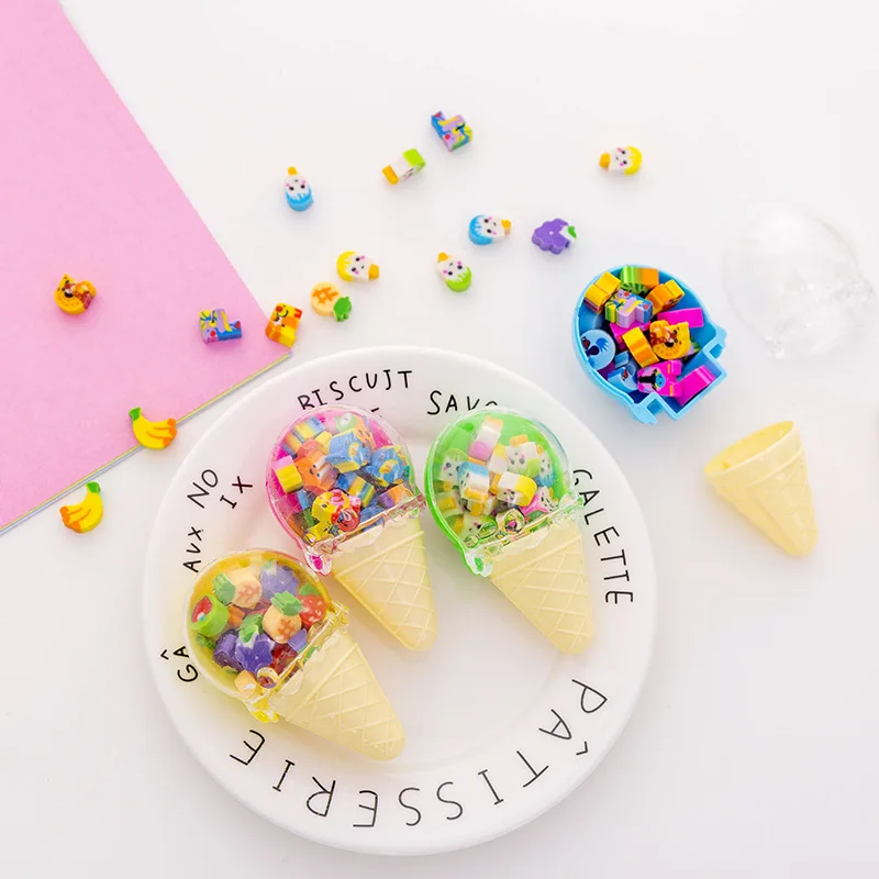 

Creative Cute Cartoon Ice Cream Eraser Student Stationery Gift Wipe Pencil Trace Children's Holiday Gift