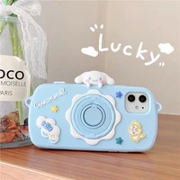 camera design cinnamoroll with lanyard phone cases for iphone 13 12 11 pro max xr xs max 8 x 7 se 2020 back cover