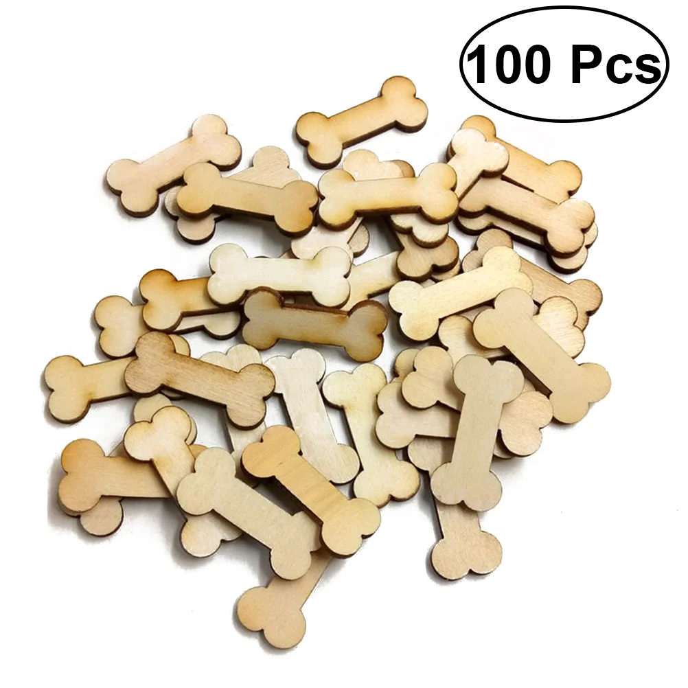 

Unfinished Wood Cutouts Wood Craft 100pcs for Craft DIY Project Decoration Painting Party Ornaments