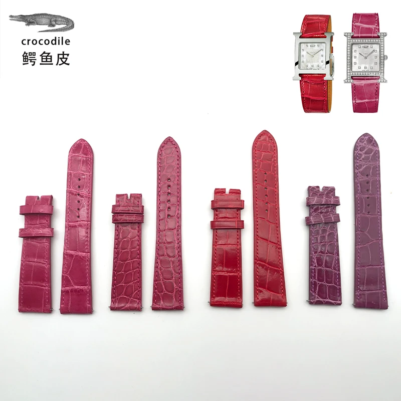 Strap Genuine Crocodile Leather Suitable for Hermes HH Strap 16mm20mm Strap Soft and Breathable