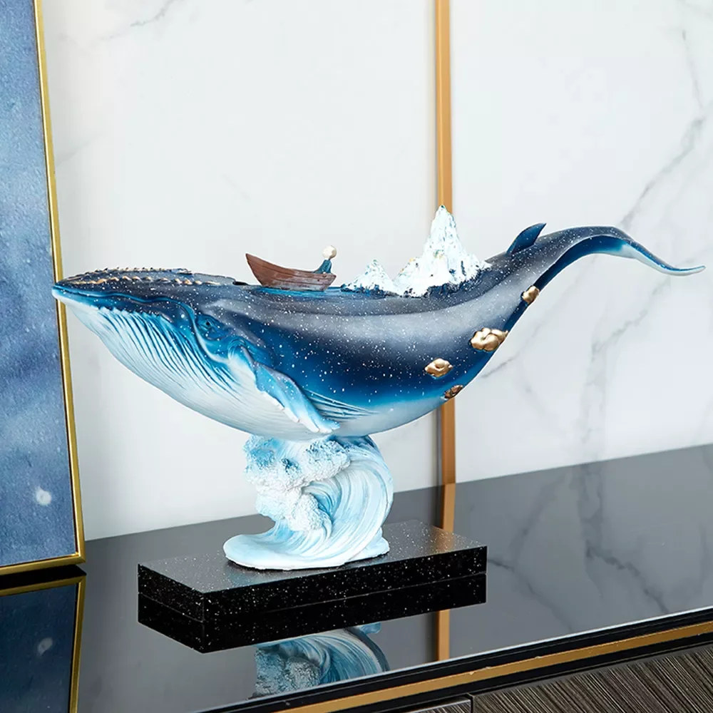 

whale Statue modern animal Sculpture Small Ornaments Resin Statue Home Crafts Home Decoration Modern Ornaments For Interior desk