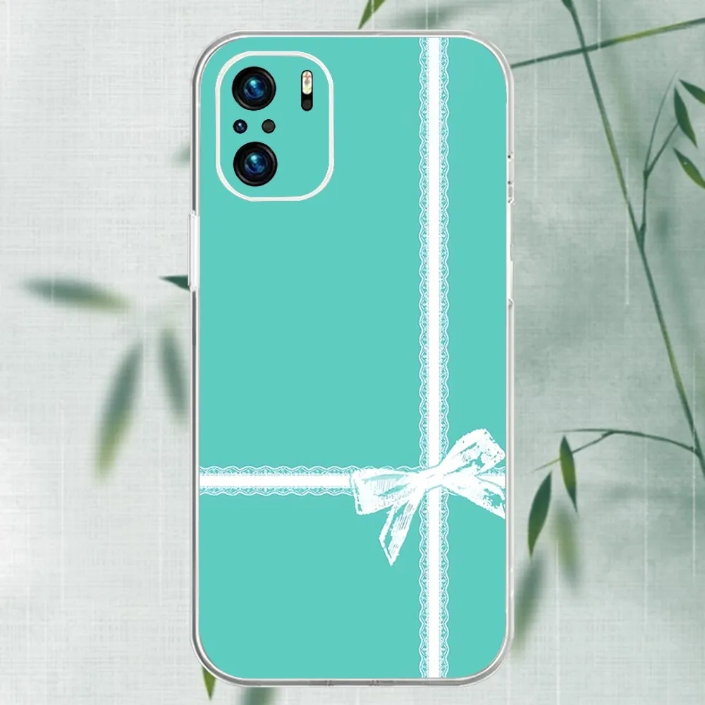 A-ti-ffany Blue Phone Case For Xiaomi 11 Redmi Note 5G 8T 9A 9 10T Note8Pro Note9 12SUltra Transparent