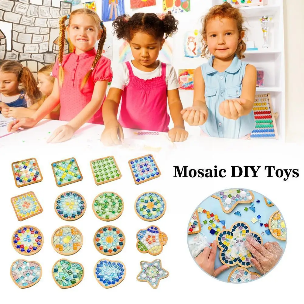 

Creative Mosaic DIY Toys Coasters Handmade Material For Cup Mat Placemat Mosaic Crystal Craft Tool Kit Childern Birthday Gi A4X6