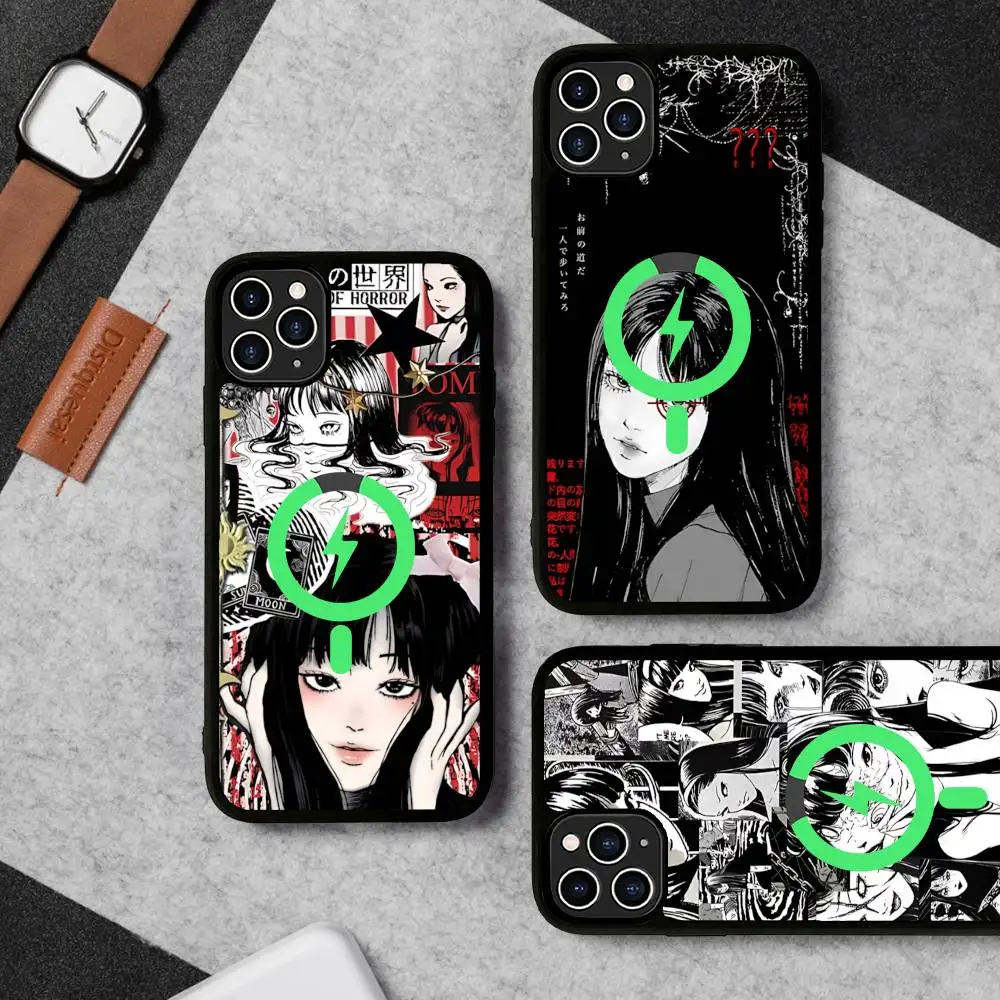Чехол для телефона J-Junji Ito с изображением комиксов ужасов и триллеров для IPhone 13, 14, 15, 11, 12, 16, 17 Pro Max Plus, магнитный чехол Magsafe (art.: 3920db8fd828d) - 3920db8fd828d