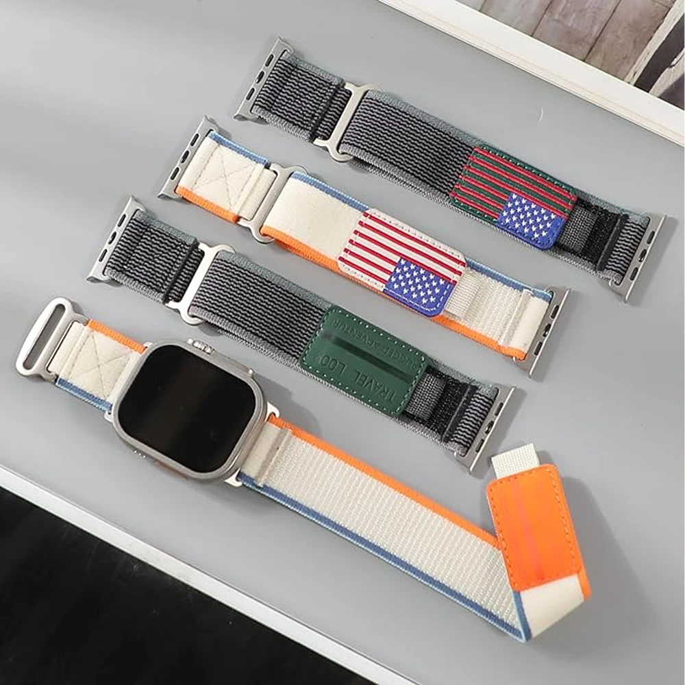 Фото Ремешок Trail Loop для Apple Watch Ultra 3 Band Ultra2 49 мм 44 мм 45 мм 46 мм 42 мм Нейлоновый браслет Correa iWatch Series 10 11 9 8 7 SE №4