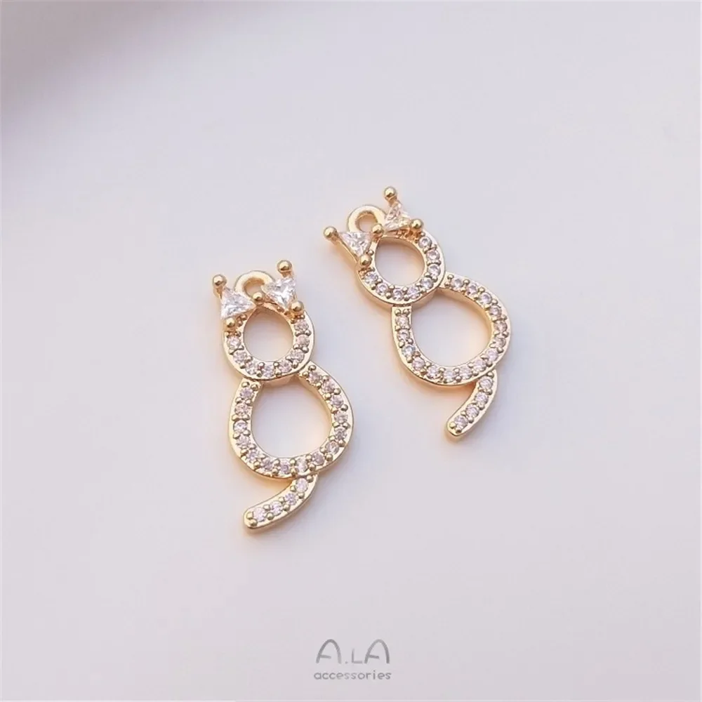 Посылка из 14-каратного золота милый циркон маленький медвежонок слон и кошка