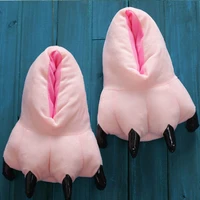 2020 new winter warm soft indoor floor slippers women children shoes paw funny animal christmas monster dinosaur claw plush home