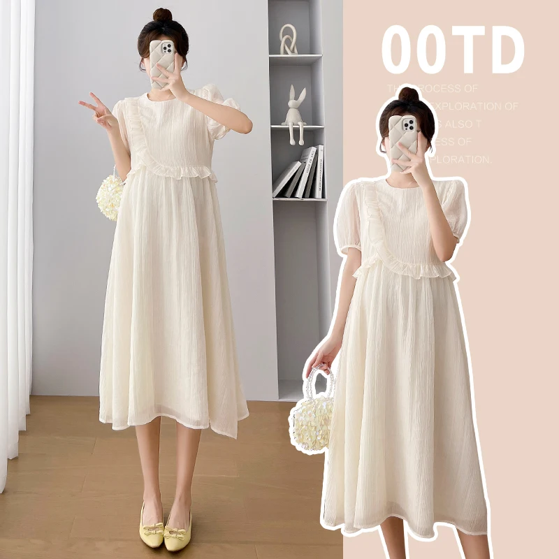 

521 #2023 летнее Новое поступление модное платье для беременных элегантная Милая трапециевидная Одежда для беременных качественная одежда для беременных