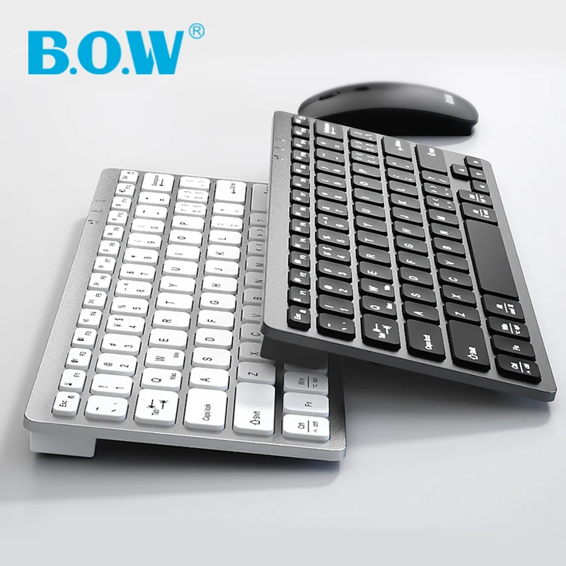 b o w small rechargeable keyboard bluetooth keyband and mouse wireless combo for computer laptop tablet free global shipping