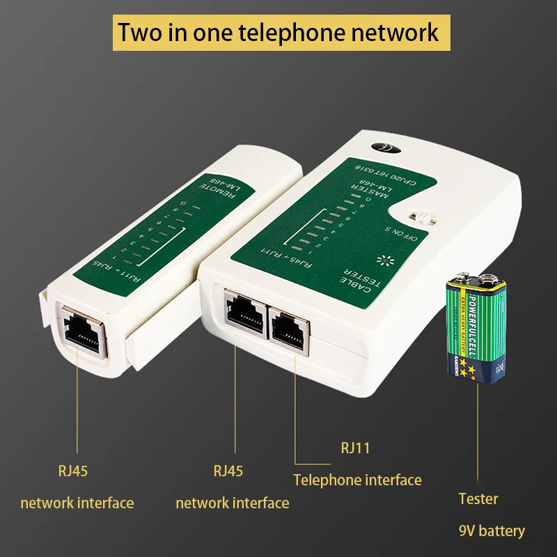 Тестер сетевого кабеля RJ45 RJ11 Cat5 Cat6 UTP LAN Кабельный тестер инструмент для