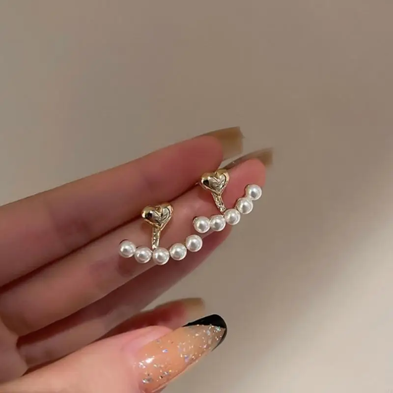 Фото U2JF Beautiful Heart Pearls Suds Серьги для модных женщин Специальное событие одежда №1