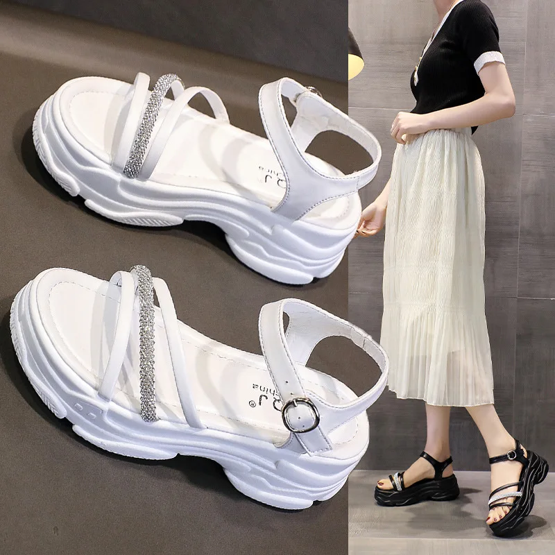 

Сандалии женские на низком каблуке, шлепанцы из искусственной кожи, Нескользящие, резина, римские низкие, кожаные